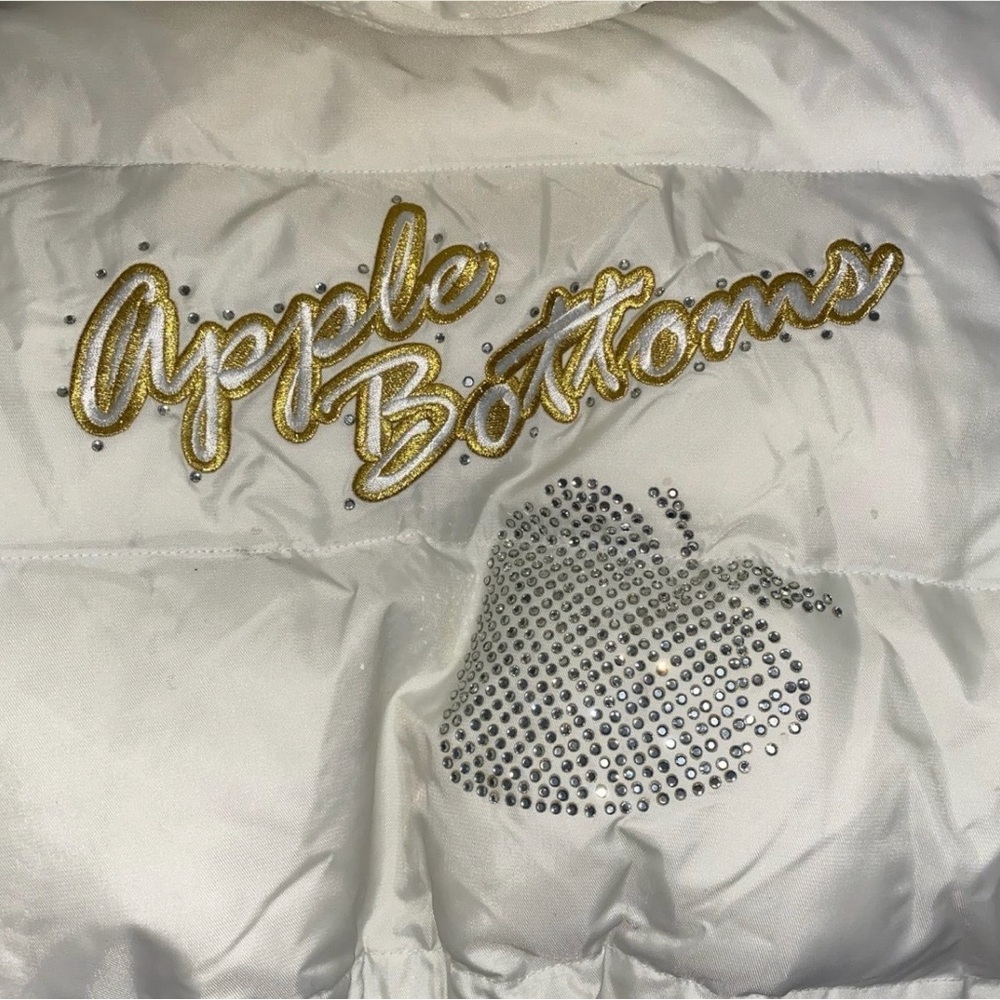 *SOLD* Apple Bottoms White Puffer Jacket with Gold and Silver Accents